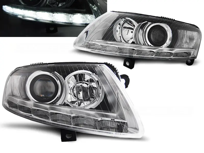 Frontlykter AUDI A6 (C6) 2004-2008 XENON CHROME DRL