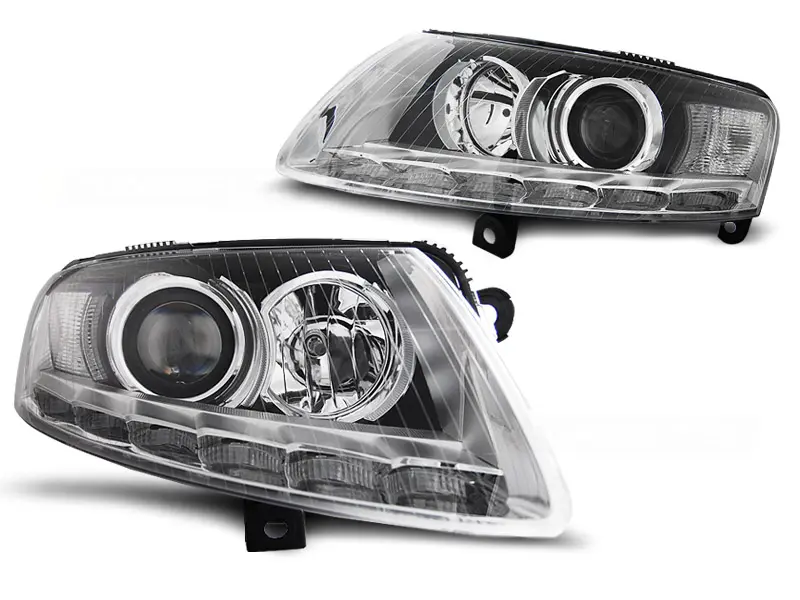 Frontlykter AUDI A6 (C6) 2004-2008 XENON TRUE DRL CHROME
