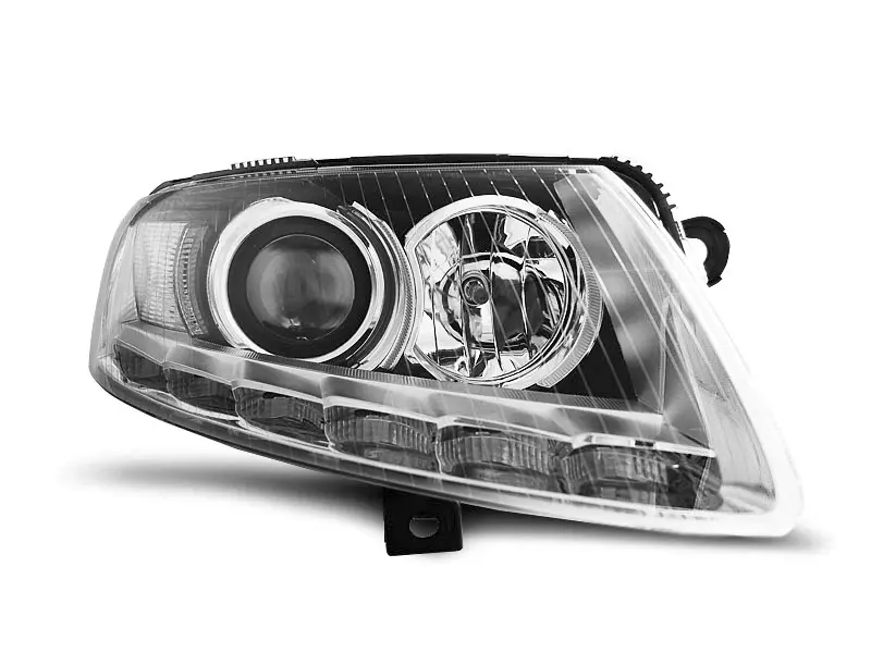 Frontlykter AUDI A6 (C6) 2004-2008 XENON TRUE DRL CHROME – bilde 4