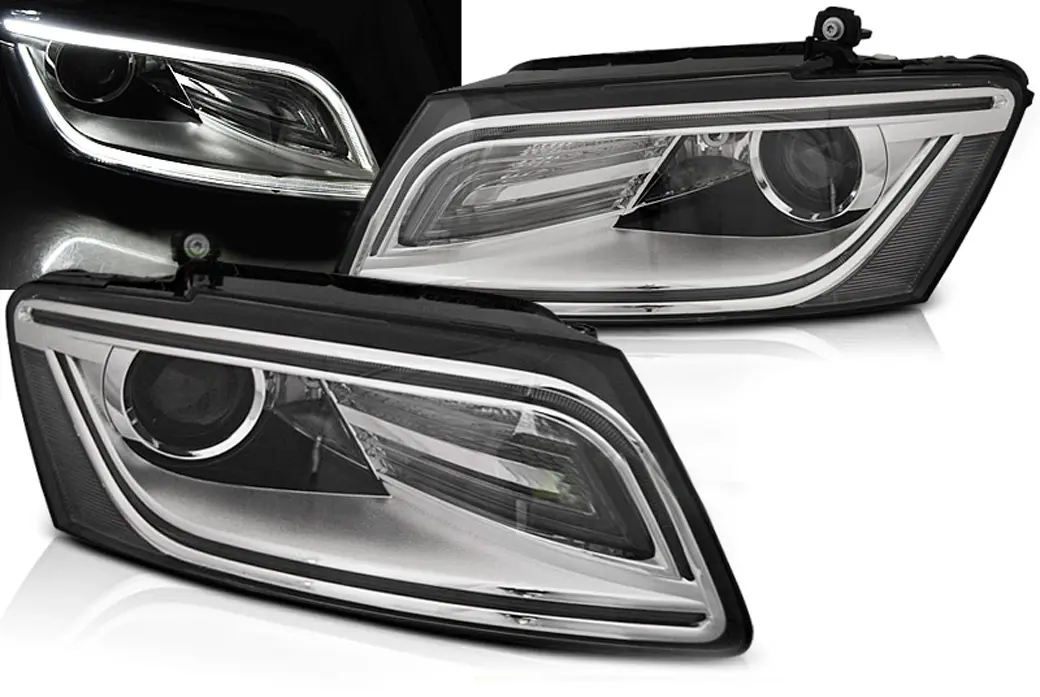 Frontlykter AUDI Q5 2012-2017 TRUE DRL CHROME