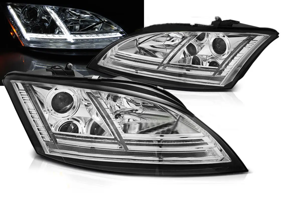 Frontlykter AUDI TT (8J) 2006-2010 XENON LED DRL CHROME SEQ