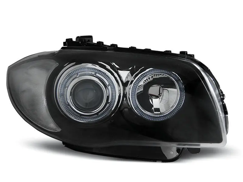 Frontlykter BMW 1 (E87/E81/E82/E88) 2004-2011 ANGEL EYES BLACK – bilde 5