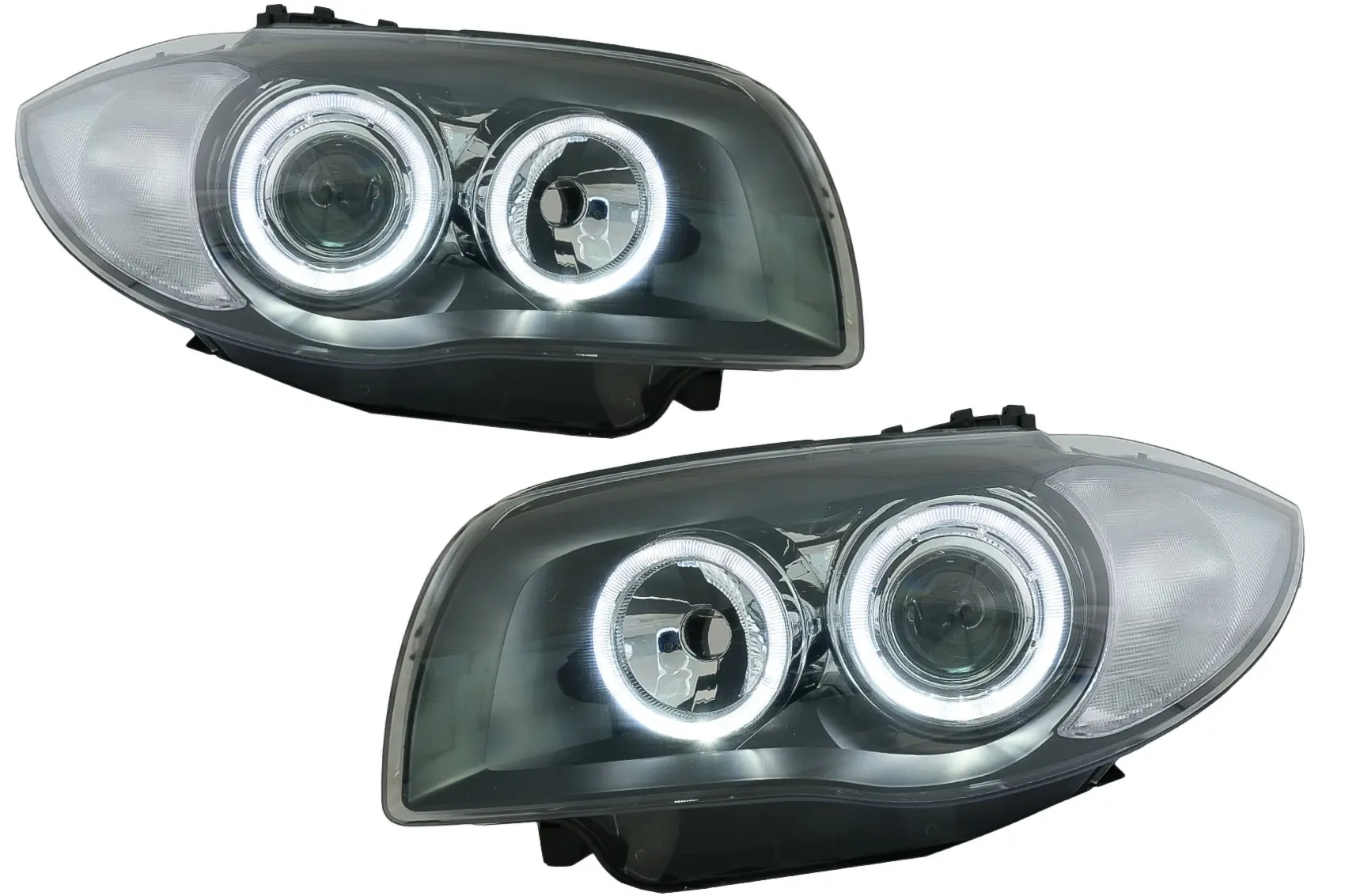 Frontlykter BMW 1 (E87/E81/E82/E88) 2004 - 2011 │ Angel Eyes Black - sett 2 stk. – bilde 4