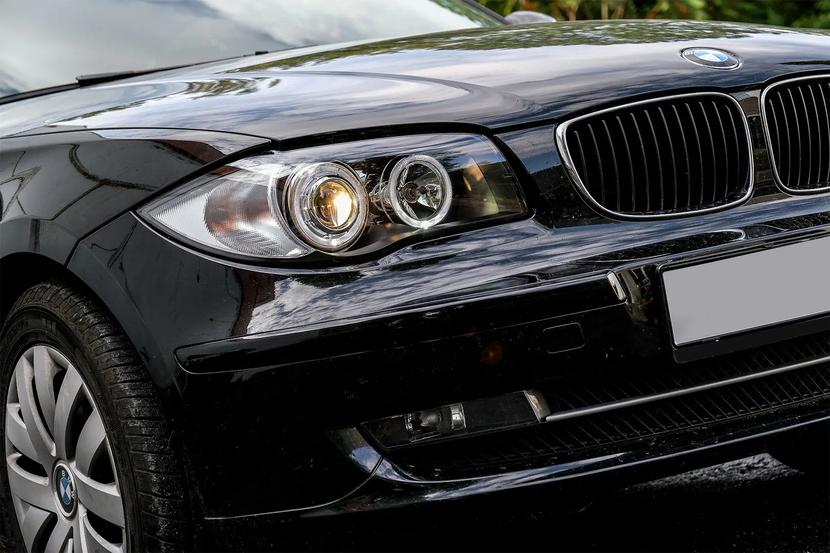 Frontlykter BMW 1 (E87/E81/E82/E88) 2004 - 2011 │ Angel Eyes Black - sett 2 stk. – bilde 9