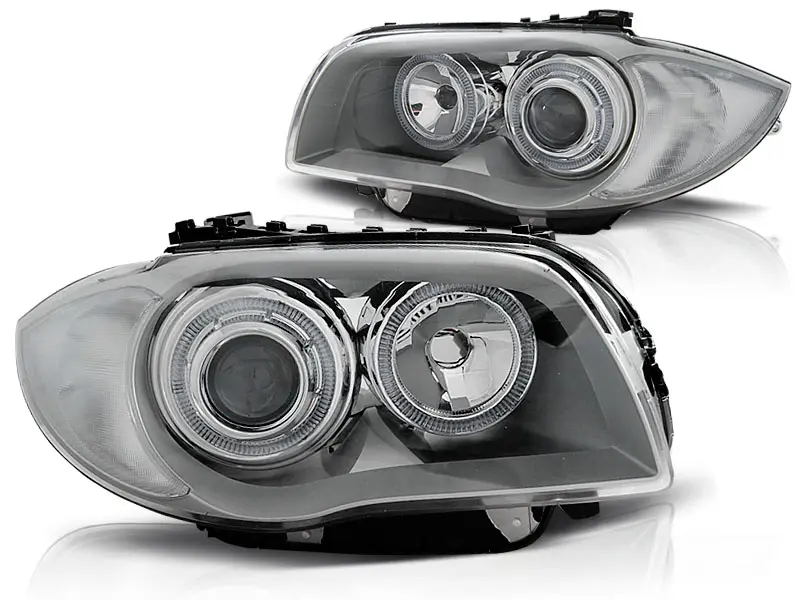 Frontlykter BMW 1 (E87/E81/E82/E88) 2004-2011 ANGEL EYES CHROME – bilde 4