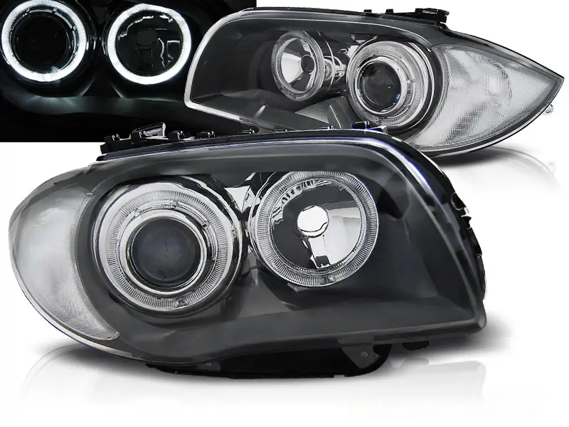Frontlykter BMW 1 (E87/E81/E82/E88) 2004-2011 ANGEL EYES GREY