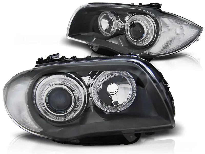 Frontlykter BMW 1 (E87/E81/E82/E88) 2004-2011 ANGEL EYES GREY – bilde 2
