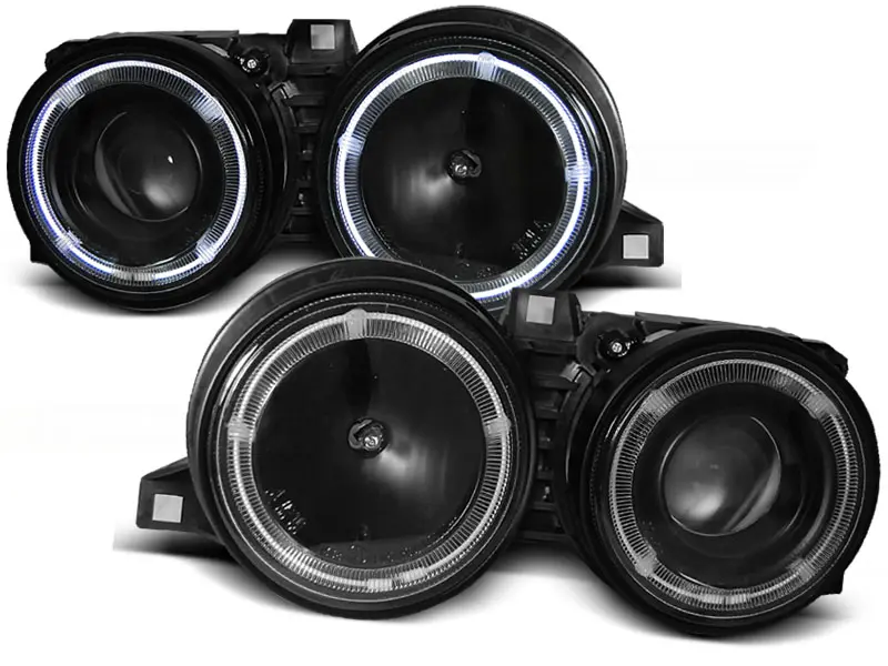 Frontlykter BMW 3 (E30) 1982-1994 ANGEL EYES BLACK