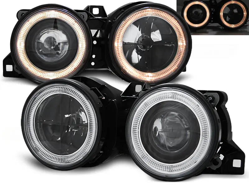 Frontlykter BMW 3 (E30) 1982 - 1994 | ANGEL EYES BLACK