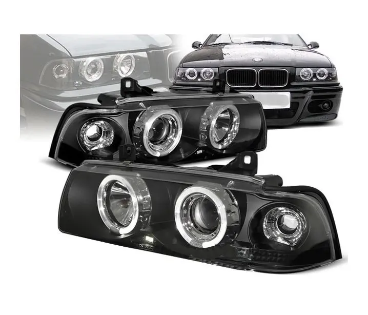 Frontlykter BMW 3 (E36) 1990-1999 │ Angel  Eyes Black