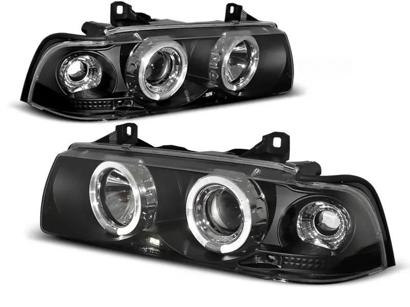 Frontlykter BMW 3 (E36) 1990-1999 ANGEL EYES BLACK