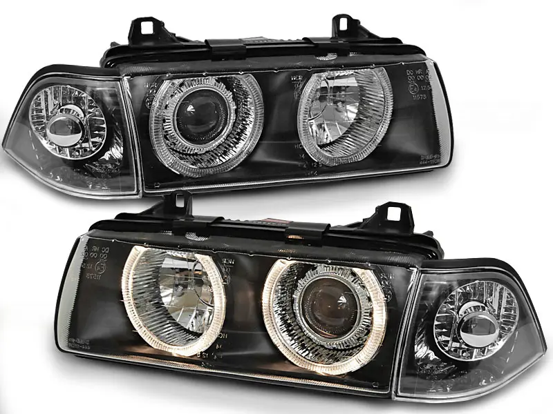 Frontlykter BMW 3 (E36) 1990 - 1999 | ANGEL EYES BLACK