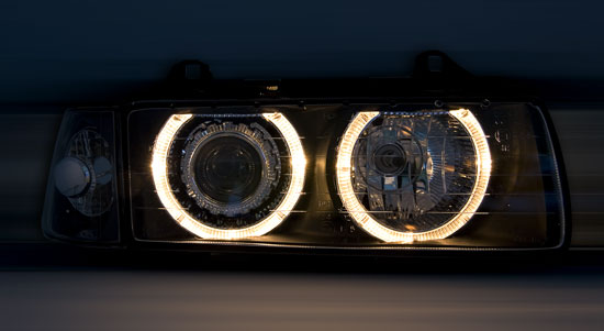 Frontlykter BMW 3 (E36) 1990-1999 ANGEL EYES BLACK – bilde 2