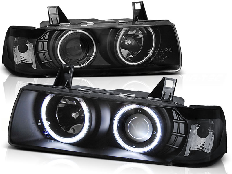 Frontlykter BMW 3 (E36) 1990-1999 ANGEL EYES CCFL BLACK – bilde 2