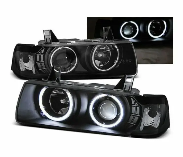Frontlykter BMW 3 (E36) 1990-1999 ANGEL EYES CCFL BLACK