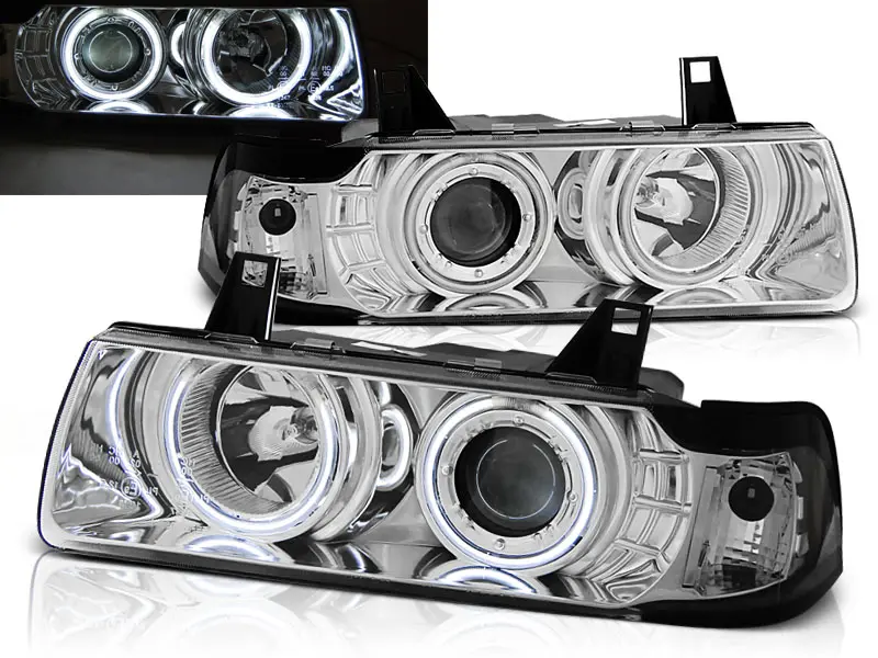 Frontlykter BMW 3 (E36) 1990-1999 ANGEL EYES CCFL CHROME