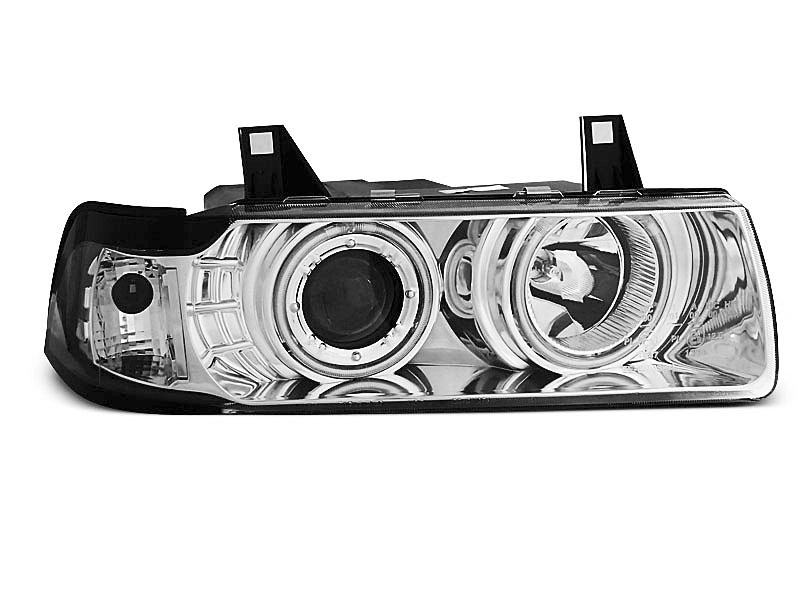 Frontlykter BMW 3 (E36) 1990-1999 ANGEL EYES CCFL CHROME – bilde 3