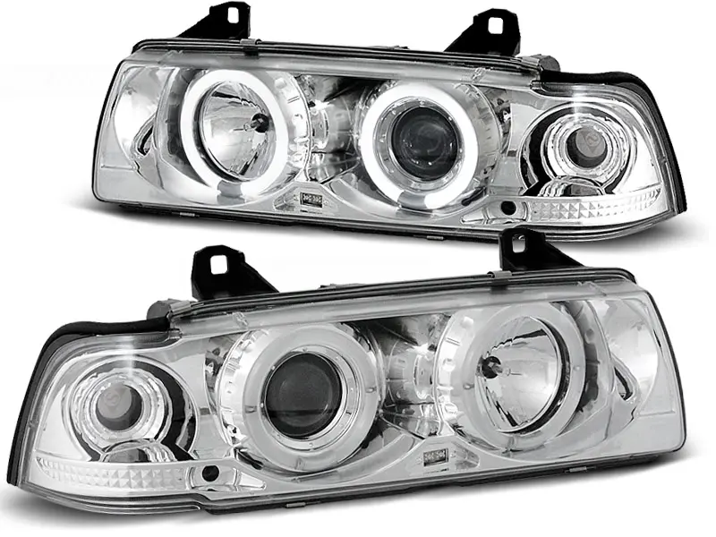 Frontlykter BMW 3 (E36) 1990-1999 ANGEL EYES CHROME