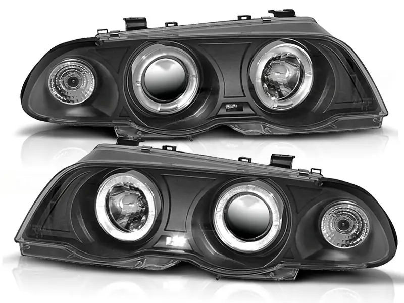 Frontlykter BMW 3 (E46) 1998 - 2001 | ANGEL EYES BLACK