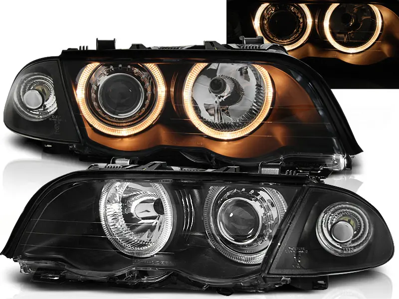 Frontlykter BMW 3 (E46) 1998 - 2001 | ANGEL EYES BLACK – bilde 2