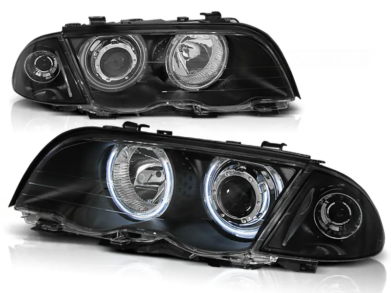 Frontlykter BMW 3 (E46) 1998 - 2001 │ ANGEL EYES CCFL BLACK – bilde 3
