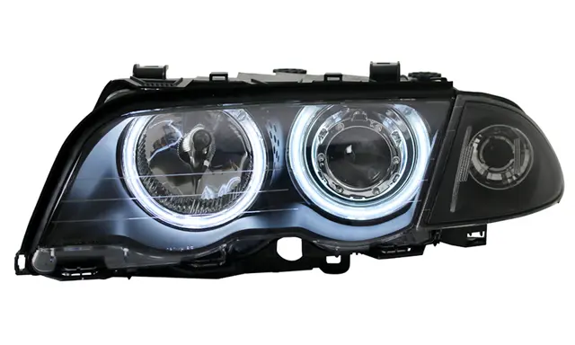 Frontlykter BMW 3 (E46) 1998 - 2001 │ ANGEL EYES CCFL BLACK – bilde 6