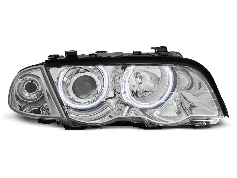 Frontlykter BMW 3 (E46) 1998-2001 ANGEL EYES CCFL CHROME – bilde 3