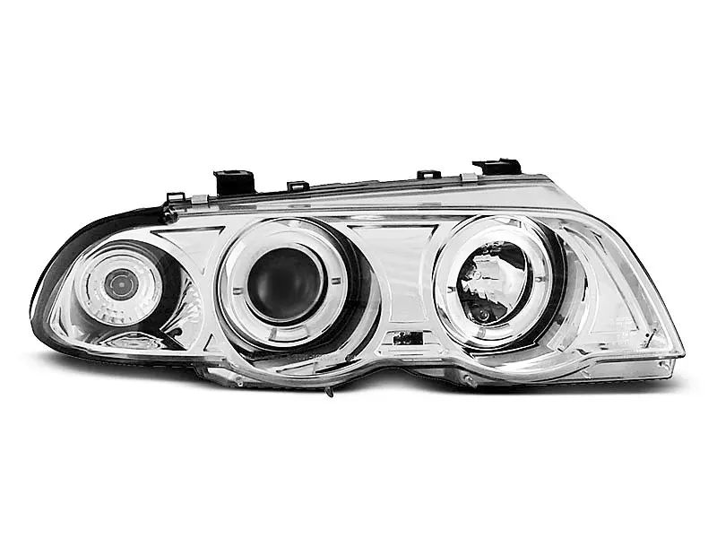 Frontlykter BMW 3 (E46) 1998-2001 ANGEL EYES CHROME – bilde 2