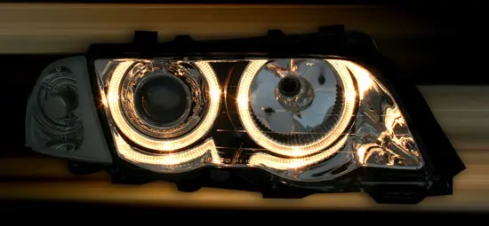 Frontlykter BMW 3 (E46) 1998-2001 ANGEL EYES CHROME – bilde 3