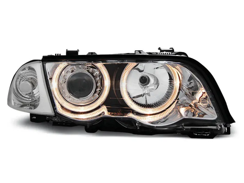 Frontlykter BMW 3 (E46) 1998-2001 ANGEL EYES CHROME – bilde 5