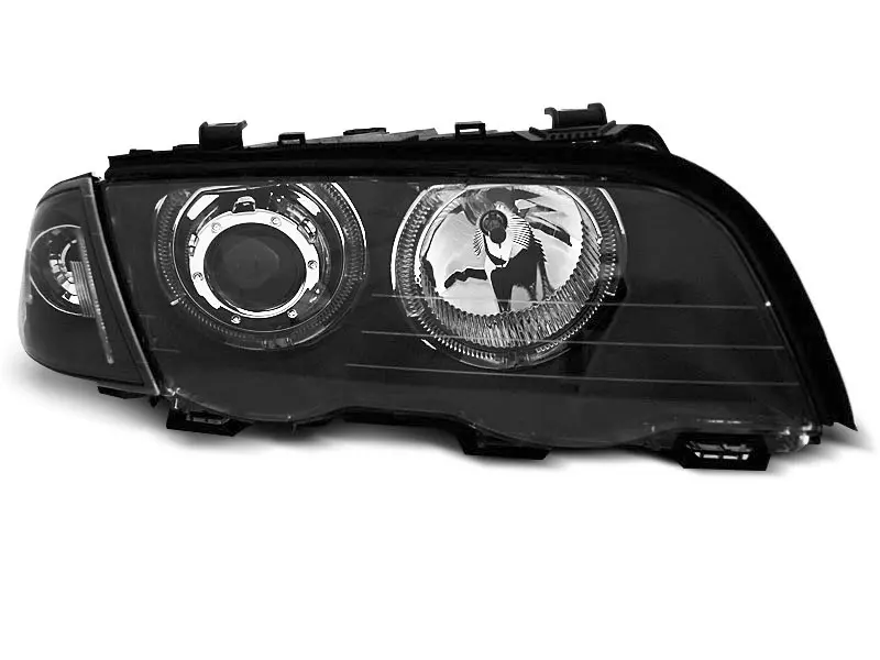 Frontlykter BMW 3 (E46) 1998-2001 ANGEL EYES LED BLACK Image 4