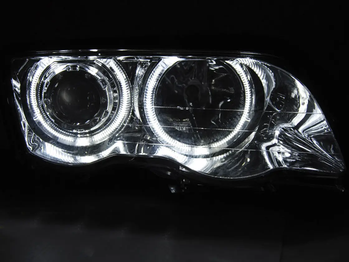 Frontlykter BMW 3 (E46) 1998-2001 ANGEL EYES LED CHROME Image 2