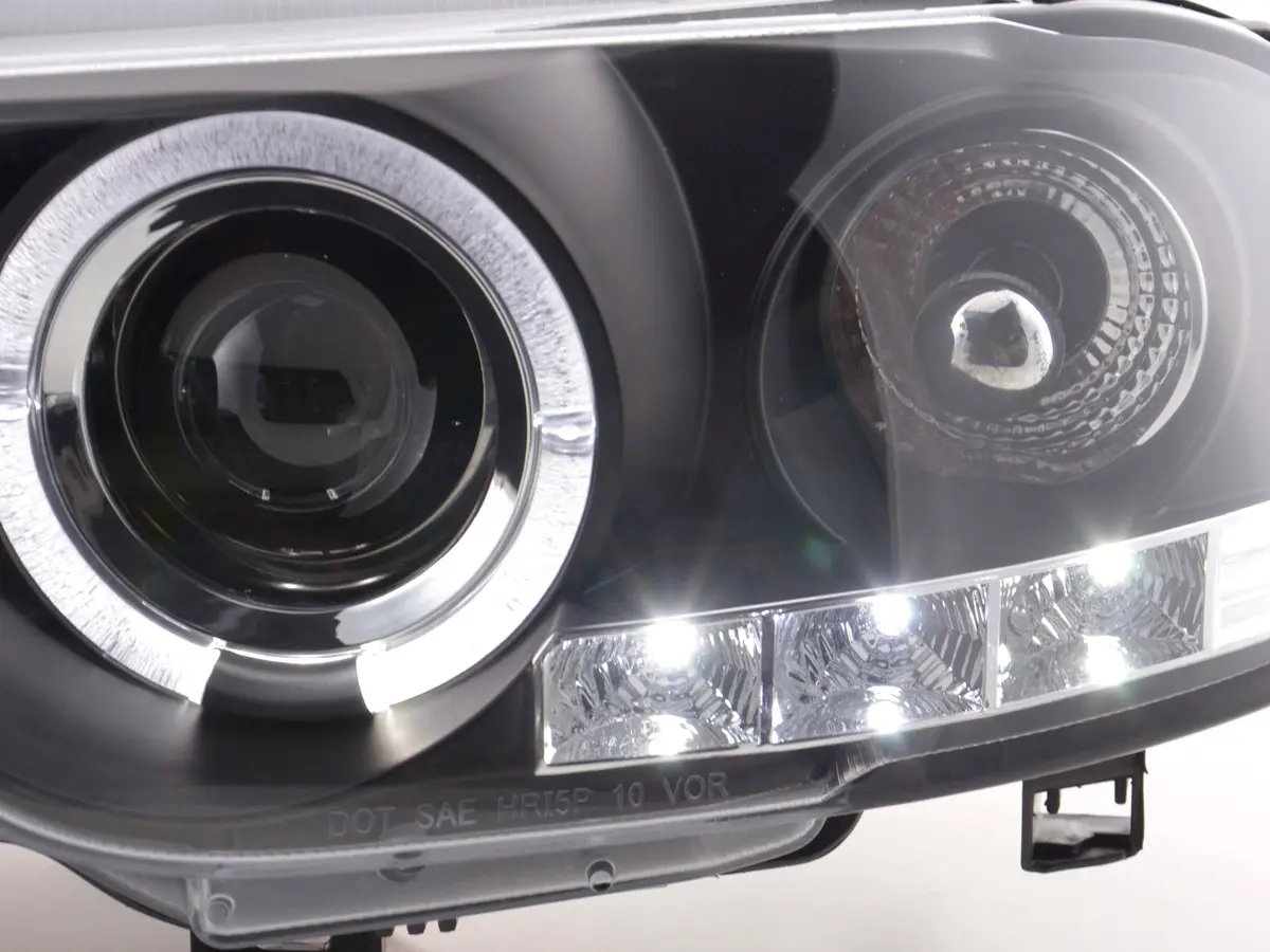 Frontlykter BMW 3 (E46) 1999-2003 ANGEL EYES BLACK – bilde 3