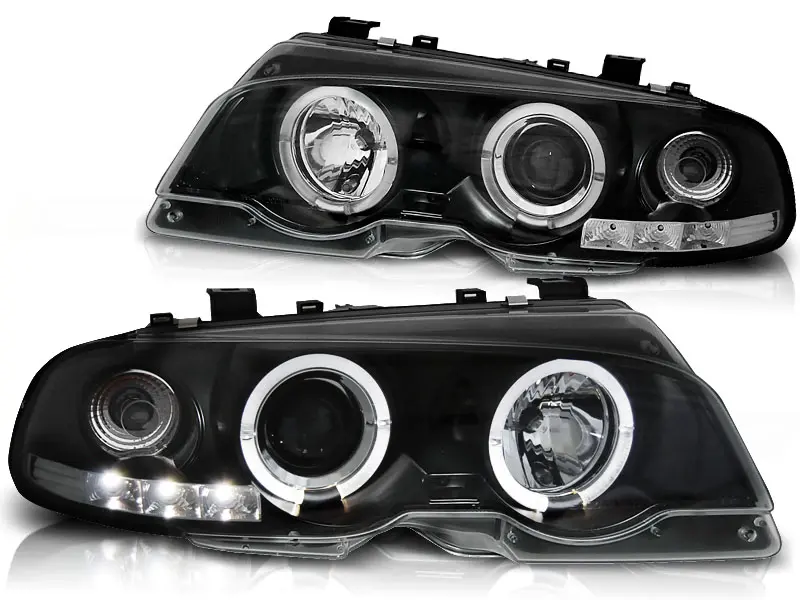 Frontlykter BMW 3 (E46) 1999-2003 ANGEL EYES BLACK – bilde 4