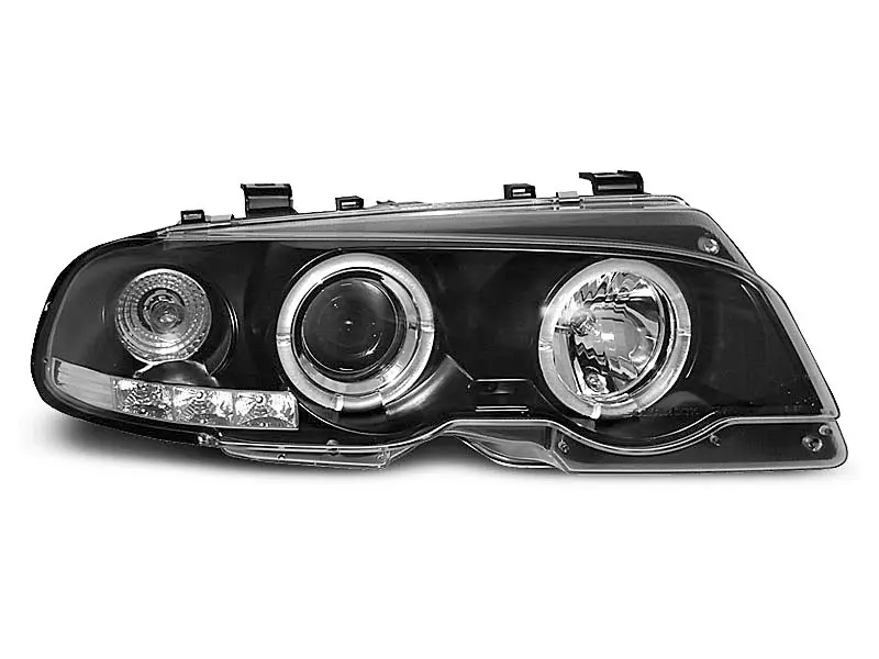 Frontlykter BMW 3 (E46) 1999-2003 ANGEL EYES BLACK – bilde 6