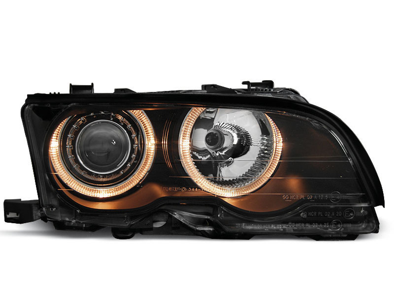Frontlykter BMW 3 (E46) 2001-2003 ANGEL EYES BLACK – bilde 2