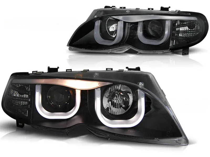 Frontlykter BMW 3 (E46) 2001-2005 ANGEL EYES 3D BLACK – bilde 5