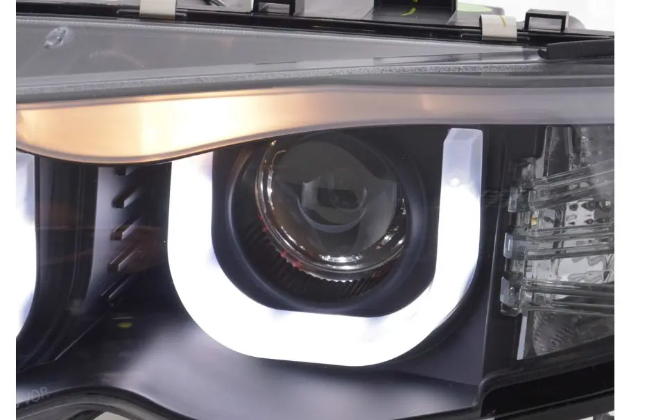 Frontlykter BMW 3 (E46) 2001-2005 ANGEL EYES 3D BLACK – bilde 6