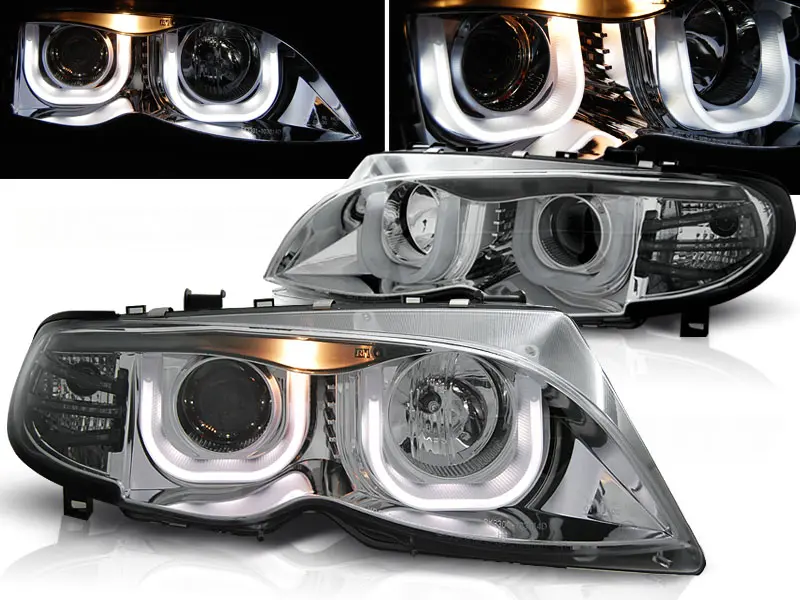 Frontlykter BMW 3 (E46) 2001 - 2005 | ANGEL EYES 3D CHROME