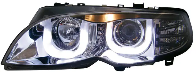 Frontlykter BMW 3 (E46) 2001 - 2005 | ANGEL EYES 3D CHROME – bilde 2