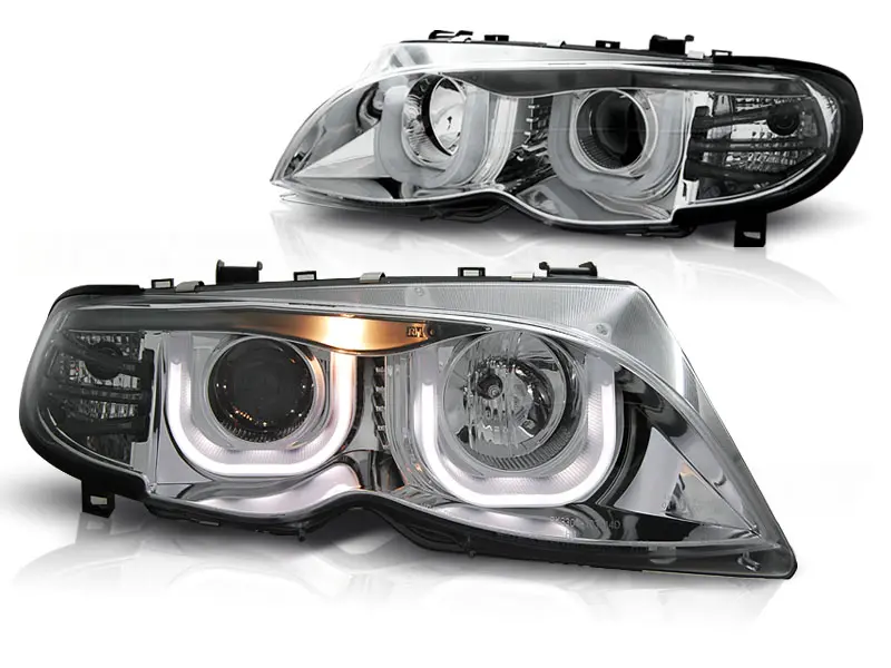 Frontlykter BMW 3 (E46) 2001 - 2005 | ANGEL EYES 3D CHROME – bilde 3