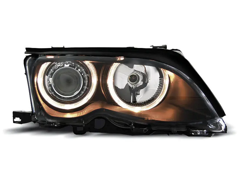 Frontlykter BMW 3 (E46) 2001-2005 ANGEL EYES BLACK – bilde 3