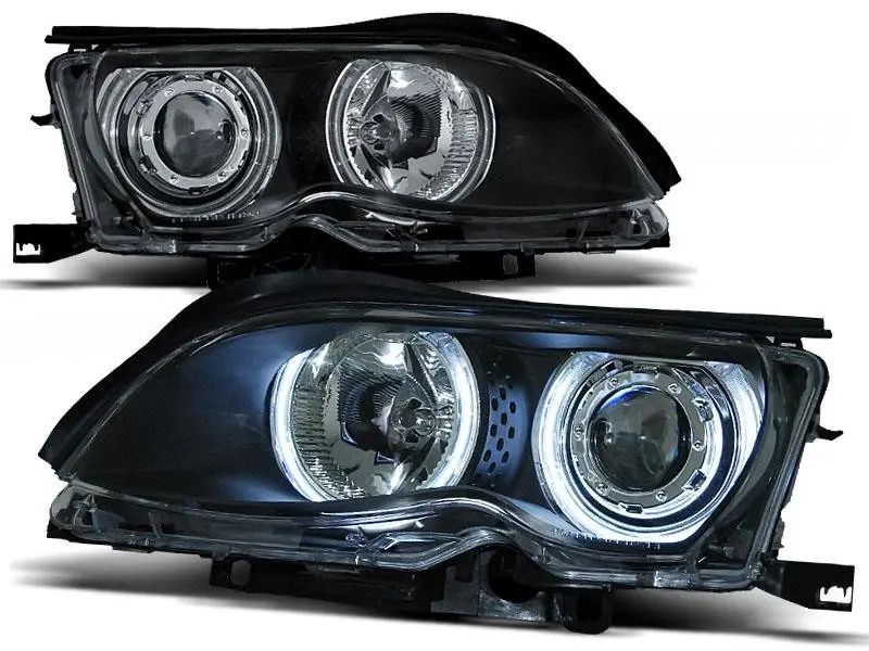 Frontlykter BMW 3 (E46) 2001 - 2005  │ Angel Eyes CCFL Black Image 2