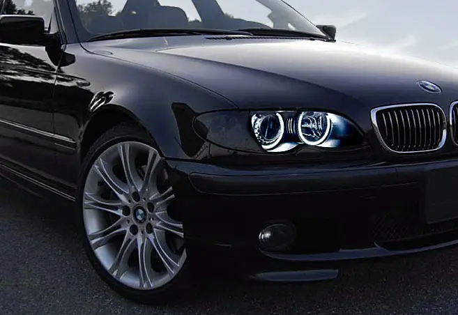 Frontlykter BMW 3 (E46) 2001 - 2005  │ Angel Eyes CCFL Black Image 6