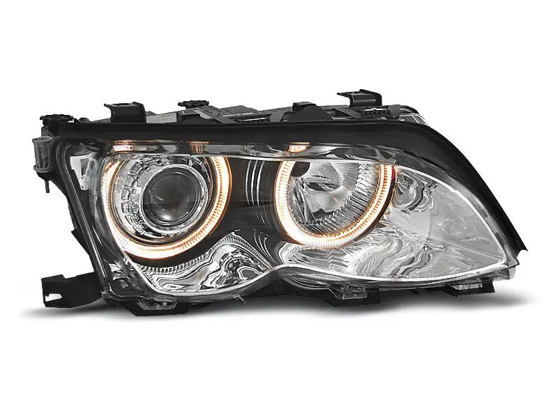 Frontlykter BMW 3 (E46) 2001-2005 ANGEL EYES CHROME – bilde 5