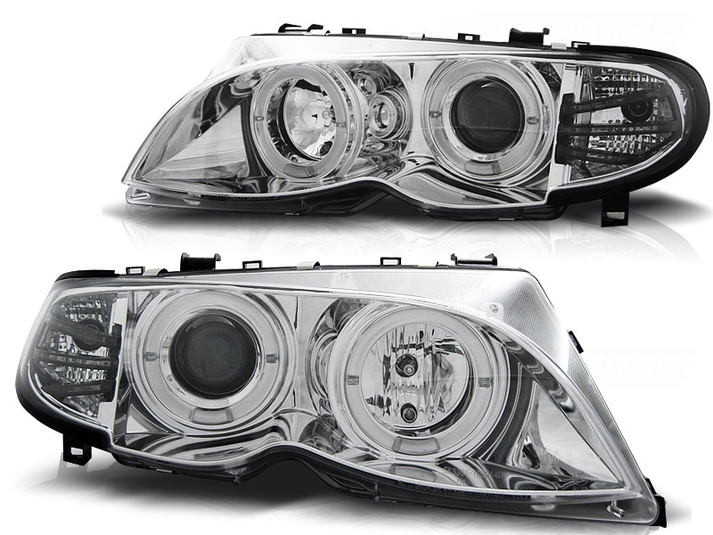 Frontlykter BMW 3 (E46) 2001-2005 ANGEL EYES CHROME – bilde 2