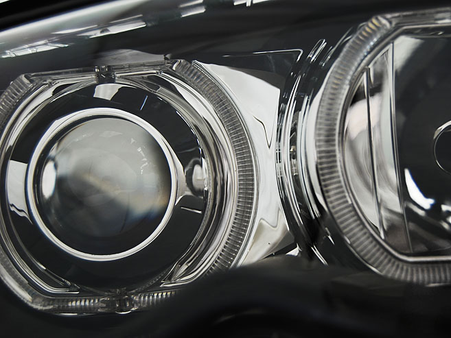 Frontlykter BMW 3 (E46) 2001-2005 ANGEL EYES LED BLACK – bilde 5