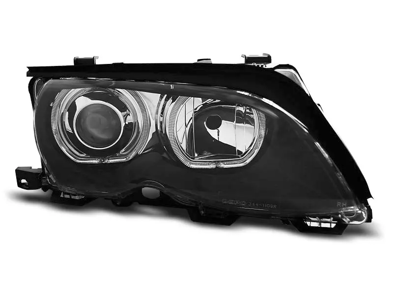Frontlykter BMW 3 (E46) 2001-2005 ANGEL EYES LED BLACK – bilde 7