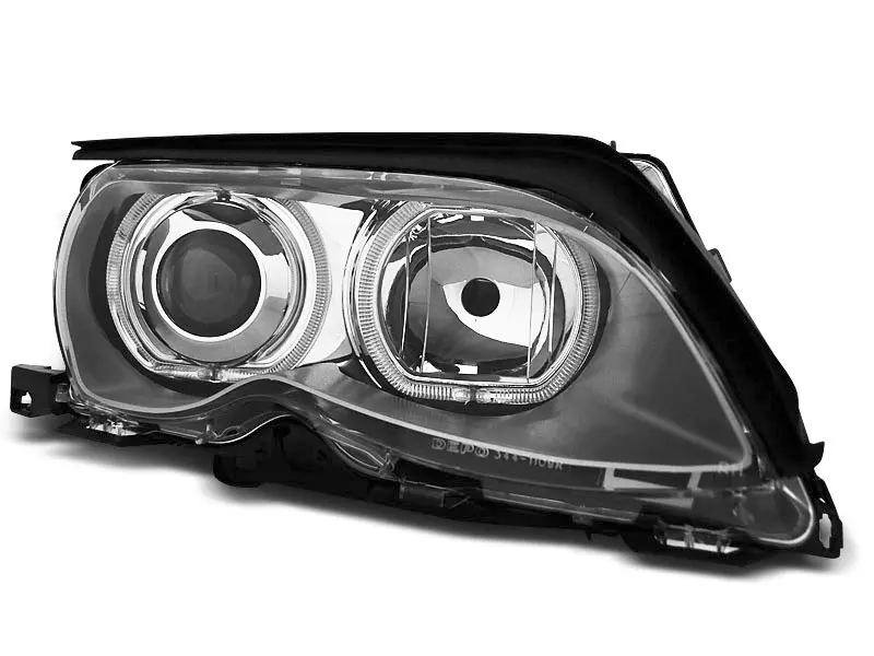 Frontlykter BMW 3 (E46) 2001-2005 ANGEL EYES LED CHROME – bilde 5