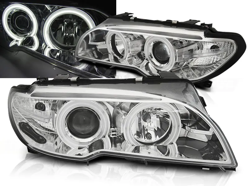 Frontlykter BMW 3 (E46) 2003-2006 ANGEL EYES CCFL CHROME